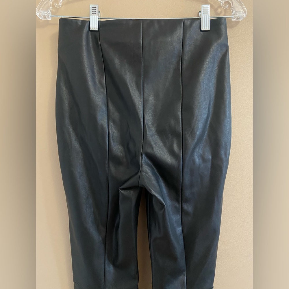 VERO MODA Black Faux Leather Leggings, Faux Leather Pants, High Waisted - Picture 6 of 8